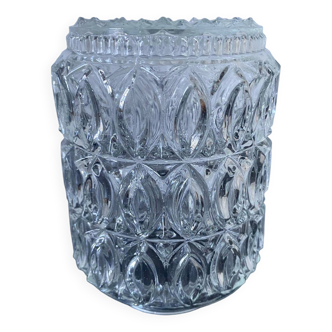Cylindrical globe in transparent worked glass