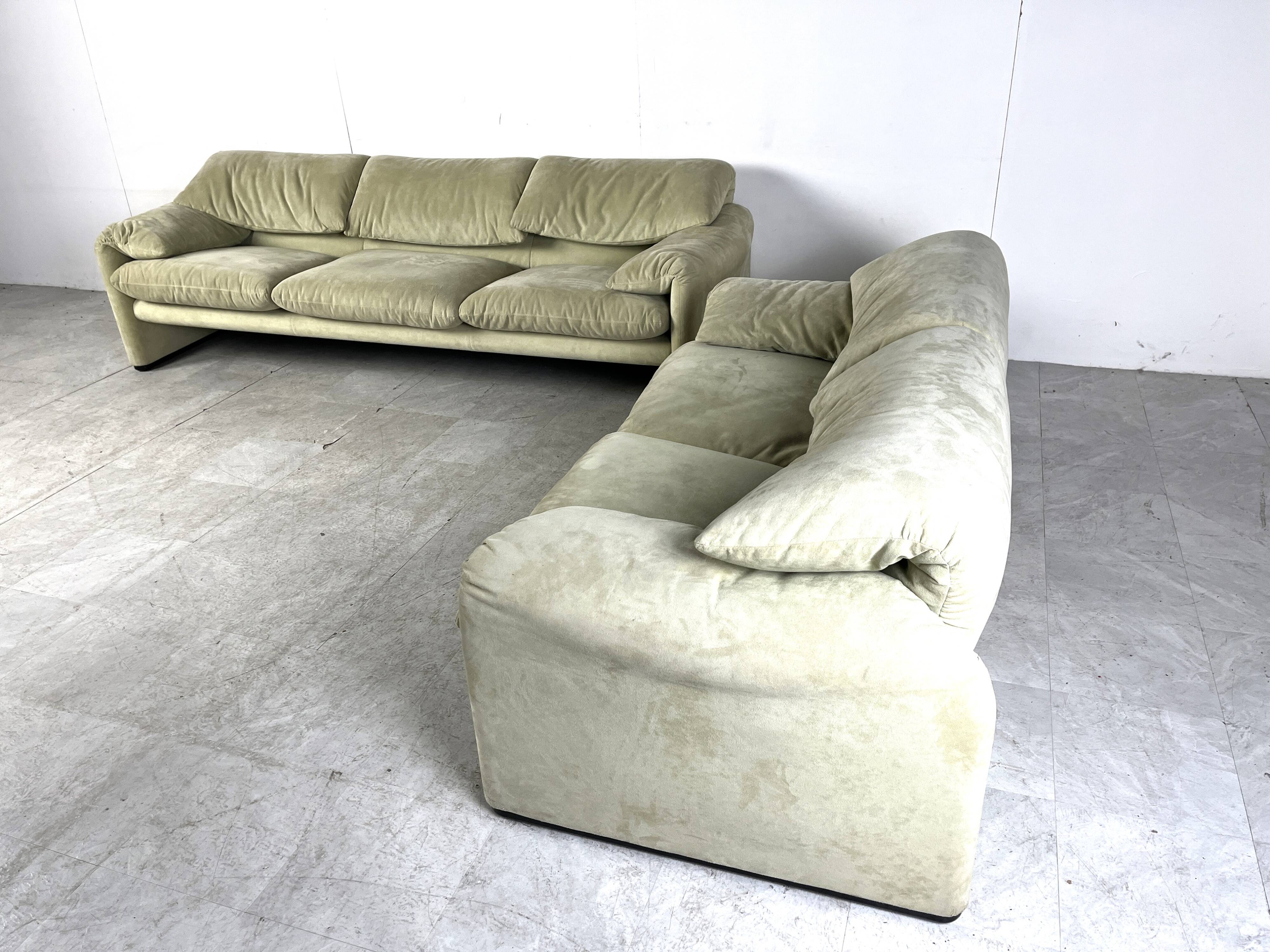 Maralunga sofa set by Vico Magistretti for Cassina