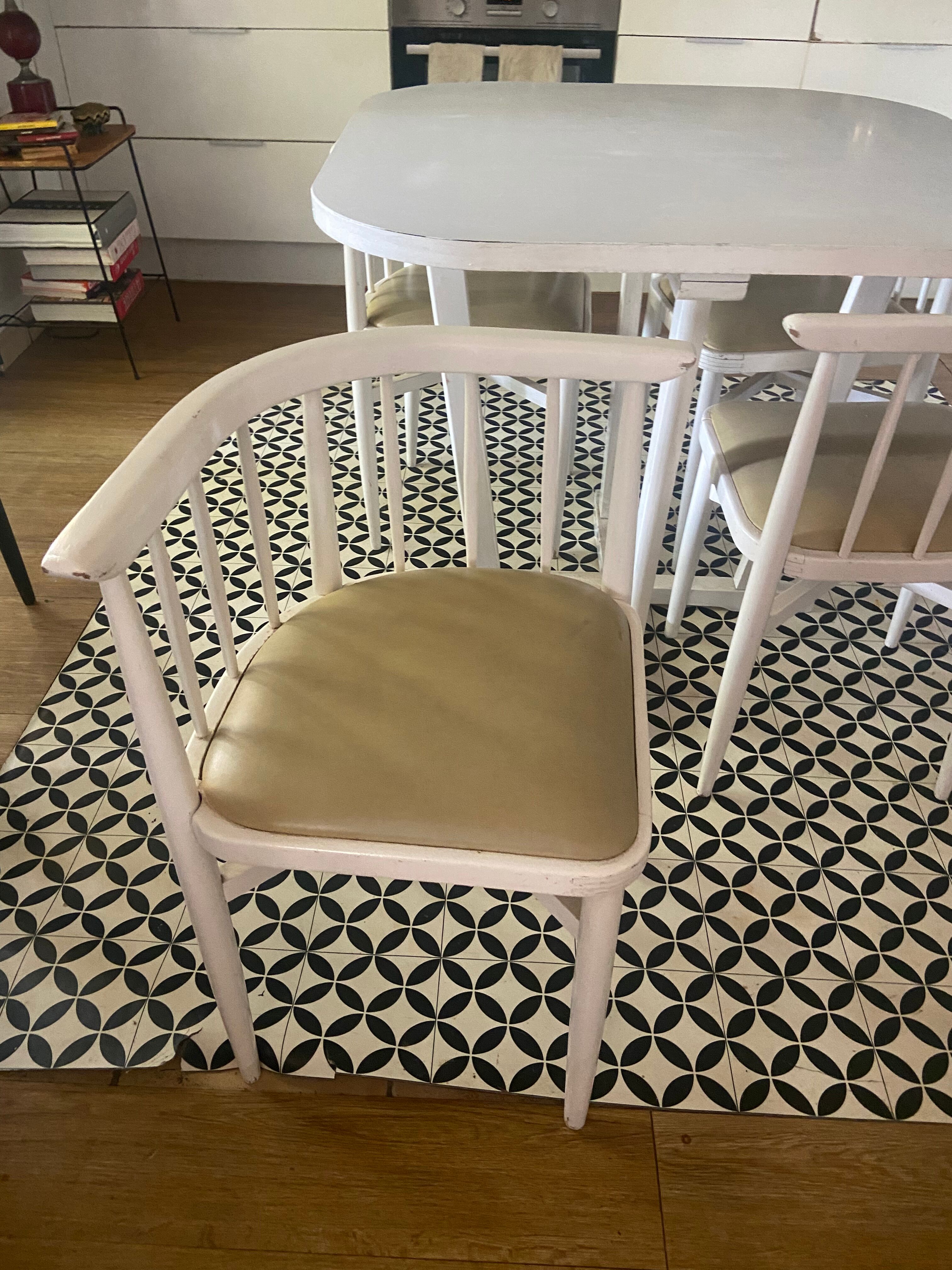 Table set and 4 chairs Thonet 1960