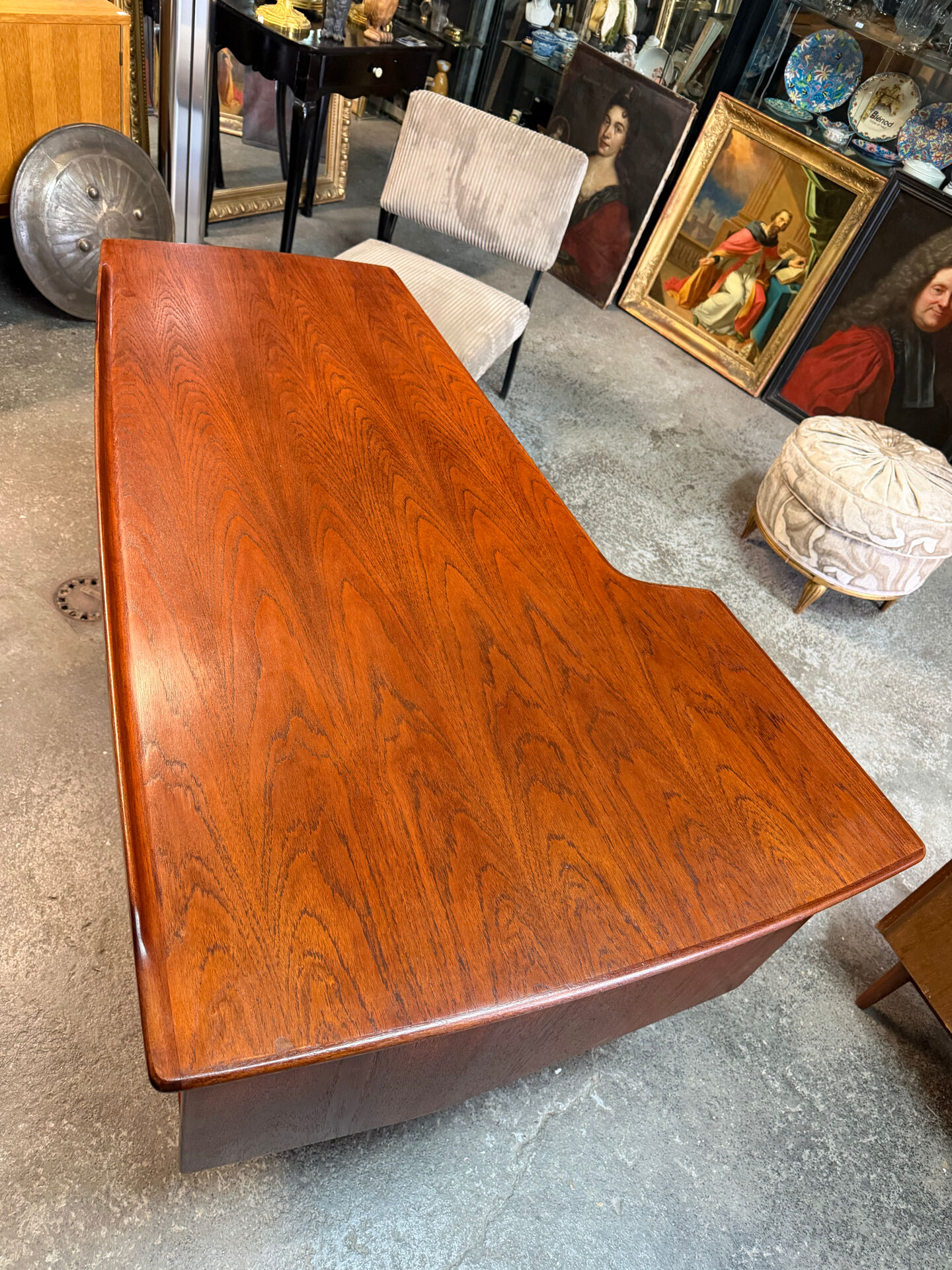 Boomerang desk double-sided by goran strand circa 1960 sweden