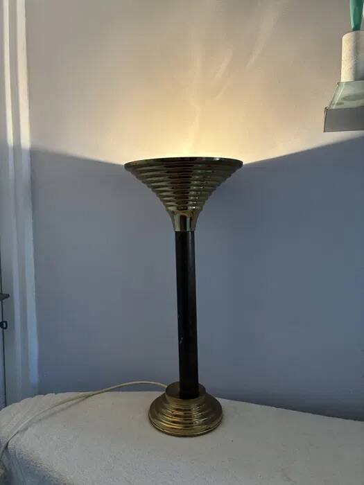 Casa Vogue Brass Table Lamp — Art Deco Style, Italy 1970s