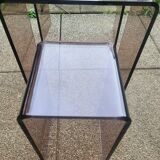 3 side tables, occasional table in smoked plexiglass, 1960s-70s.