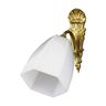 Wall lamp with swan neck swan neck, white opaline tulip brass, art deco