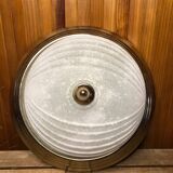 Old molded glass ceiling light with golden outline