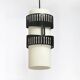 Suspension à trois lumières en métal et verre opalin, années 1960