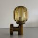 Pair of yellow glass and brass wall lights from the mid-century by N Leuchten, 1960s, Germany.