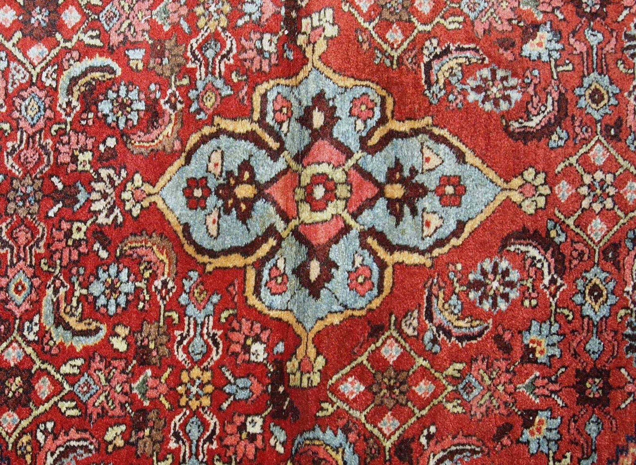 Handmade antique Persian Bidjar rug 4.5' x 5.6' (137cm x 170cm) 1900s - 1B740