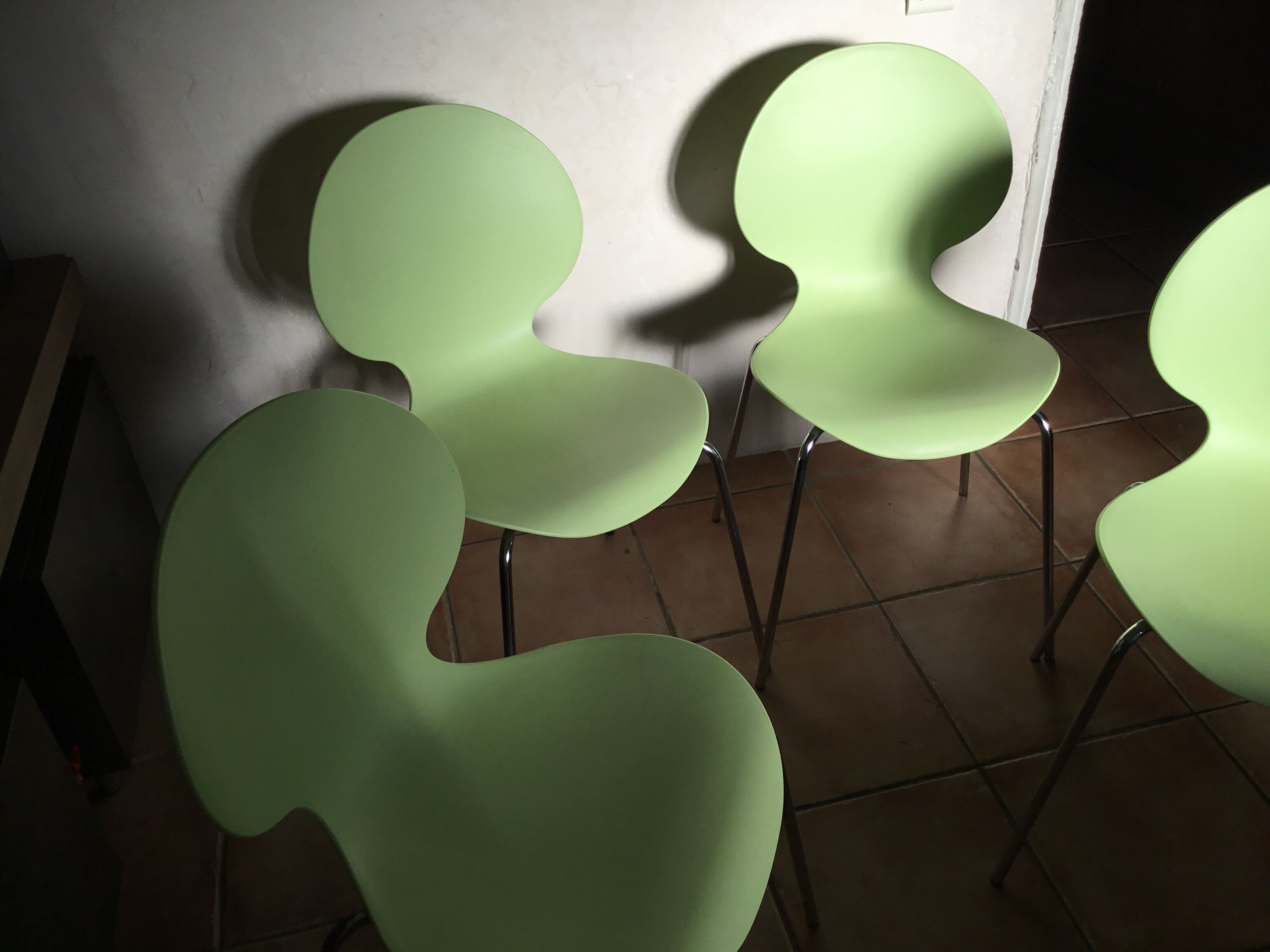 Galvano Tecnica 4 chairs vintage design 80s anise green