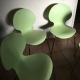 Galvano Tecnica 4 chairs vintage design 80s anise green