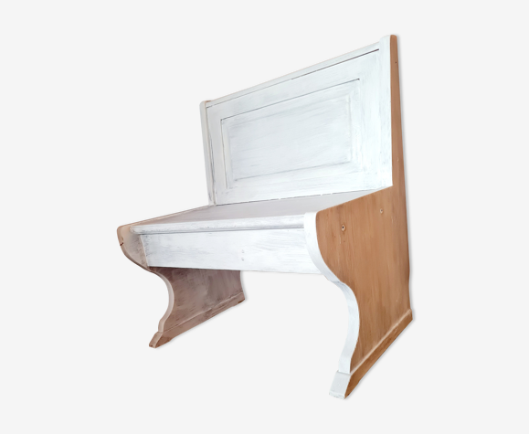 Banc coffret vintage année 70 bois blanc