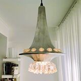 Large contemporary aluminium hanging lamp