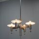 Machine Age Nickel-Plated 4-Flamming Chandelier, 1920s