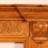 Transitional style beechwood fireplace mantel - 19th century