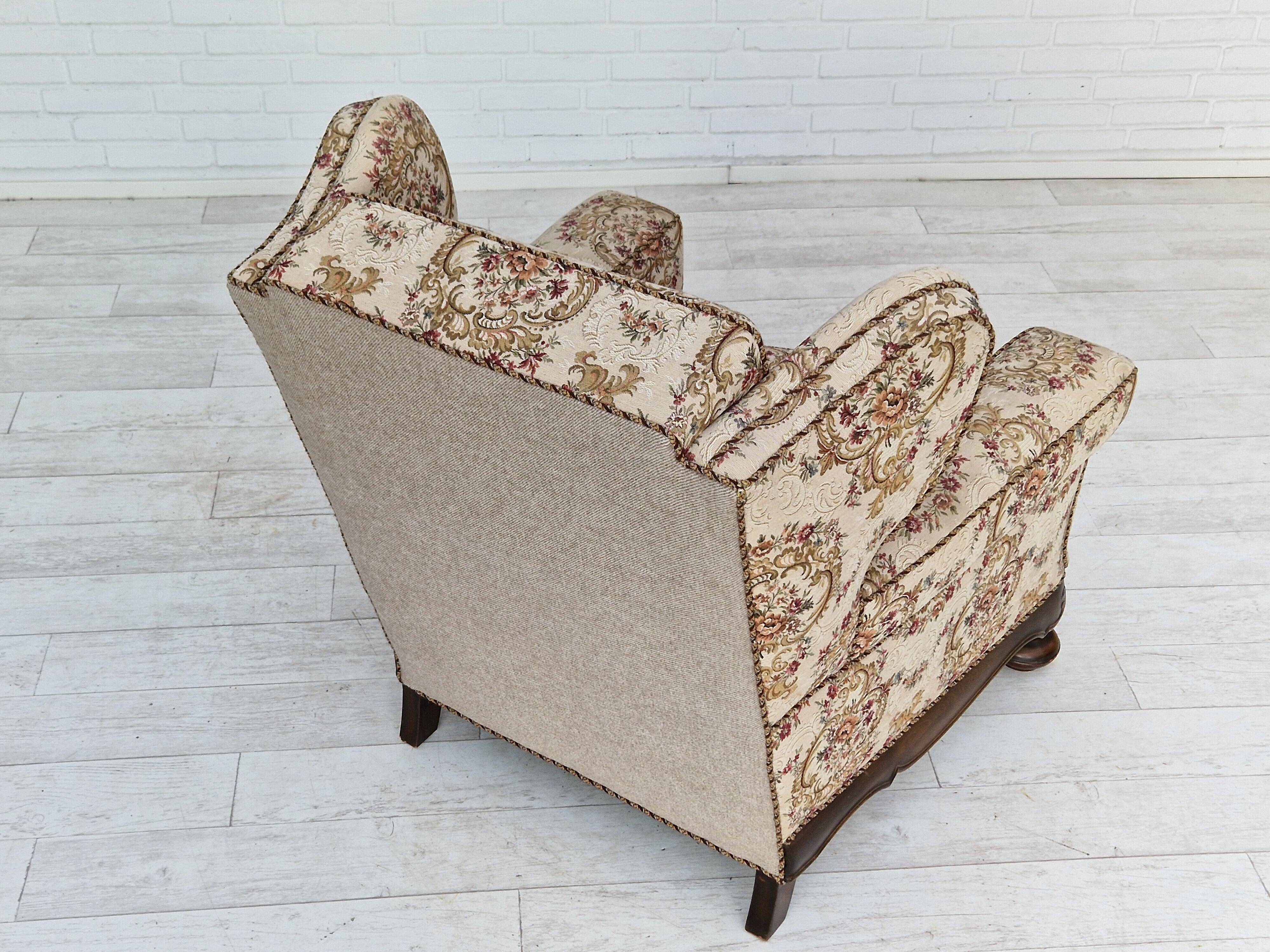 Fauteuil relax danois en tissu années 1950