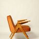 Fauteuil Lounge Vintage Burt Orange par J. Chierowski, 1960, Design Scandinave