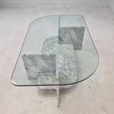 Italian Marble and Glass Coffee Table, 1980's