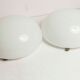 Pair of white opaline ceiling lamps