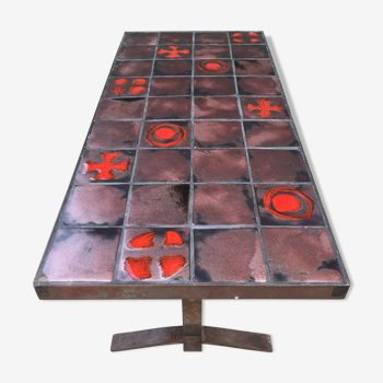 Table basse design 70 space age céramique