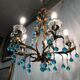 Chandelier with pearl grapevines
