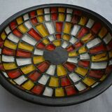Multicolor dish, original ceramics signed Jean Garillon, years 50