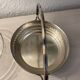 Art Deco fruit bowl in silver-plated metal and glass