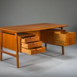Teak Model 75 Desk from Omann Jun Møbelfabrik, 1960s