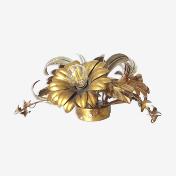 Plafonnier floral en métal doré Flor Art
