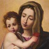 Tableau ancien Vierge à l'Enfant du XVIIe siècle