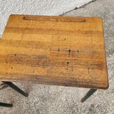 Pair of desks desks school 1960 in metal and oak