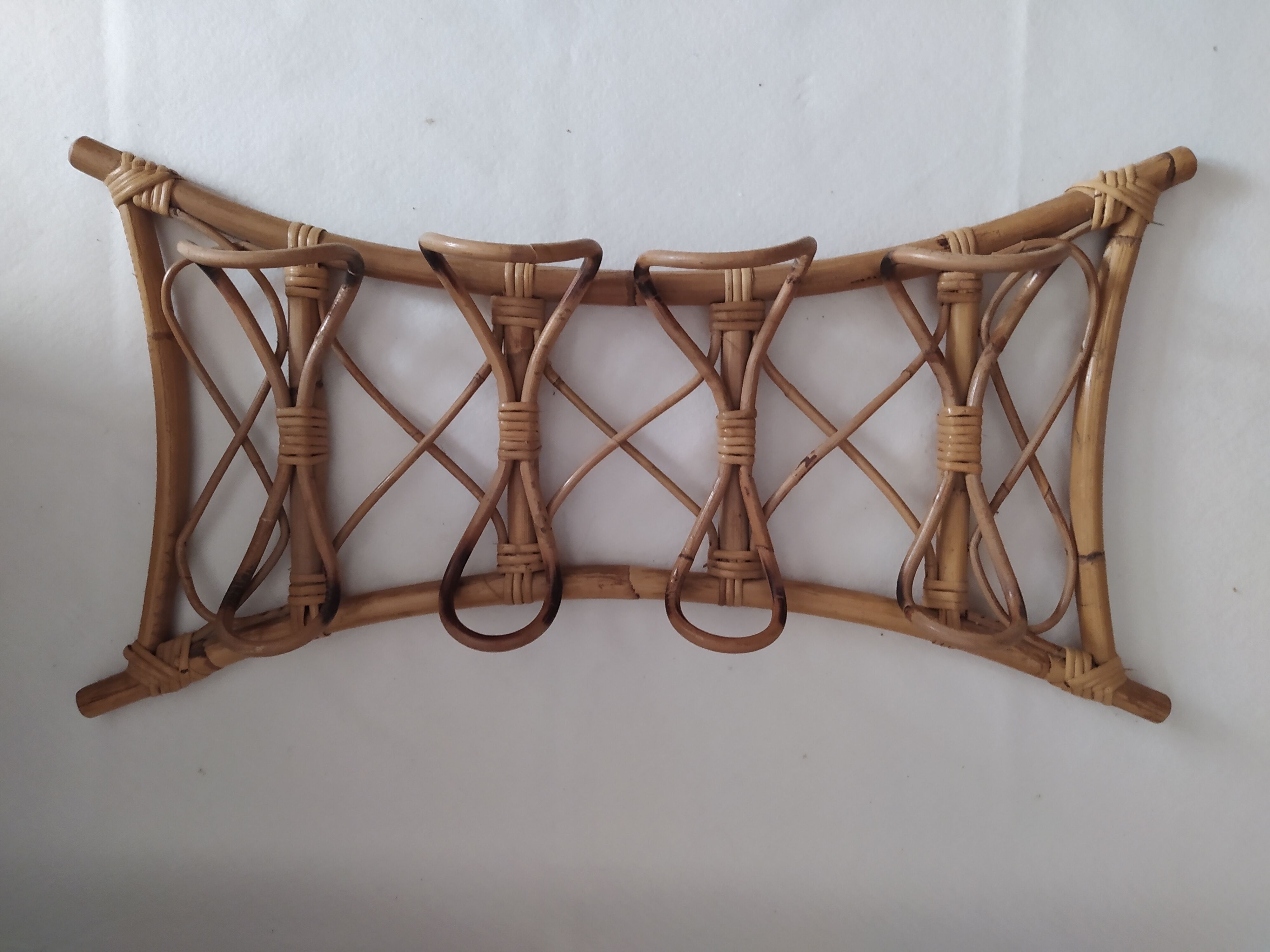 70s bamboo coat hanger