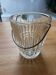 Glass ice bucket, stainless steel handle