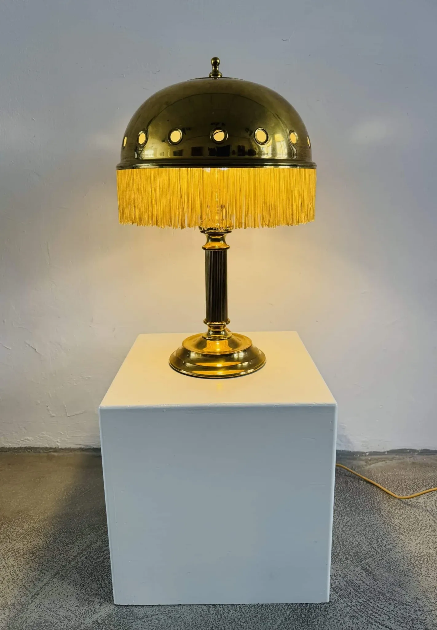 Brass Mushroom Table Lamp By Sölken Leuchten, Germany, Circa 1960S