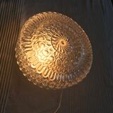 Plafonnier rond en verre ciselé