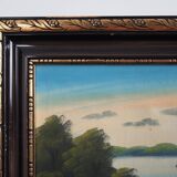 Painting „The Landscape with Hills”, Scandinavian design, 1970s, by V. Kier
