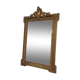 Miroir doré antique fronton coquille, 130x80 cm