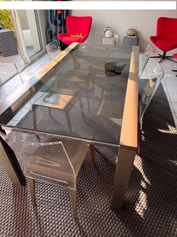 Table et 6 chaises Roche bobois Glassbox