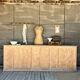 Raw wood sliding door counter