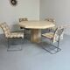 Thick travertine dining table, Italian design from the 70s, vintage