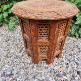 Folding wooden side table