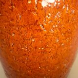 Ceramic vase, chamotte terracotta, enamelled, signature to be identified, vintage