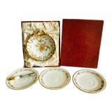 Beurrier ancien et ses assiettes en porcelaine de Limoges