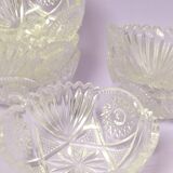 6 cups in chiseled glass