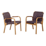 2x Alvar Aalto Model 45 Armchairs, 1970s Artek Finland