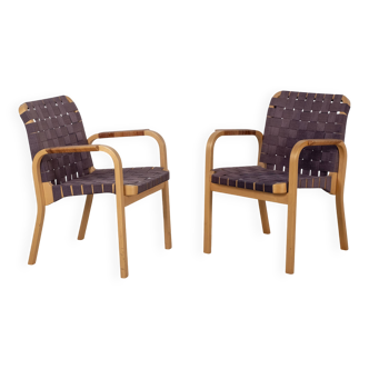 2x Alvar Aalto Model 45 Armchairs, 1970s Artek Finland