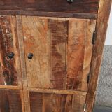 Meuble de rangement en bois ancien, 4 portes, 1 tiroir