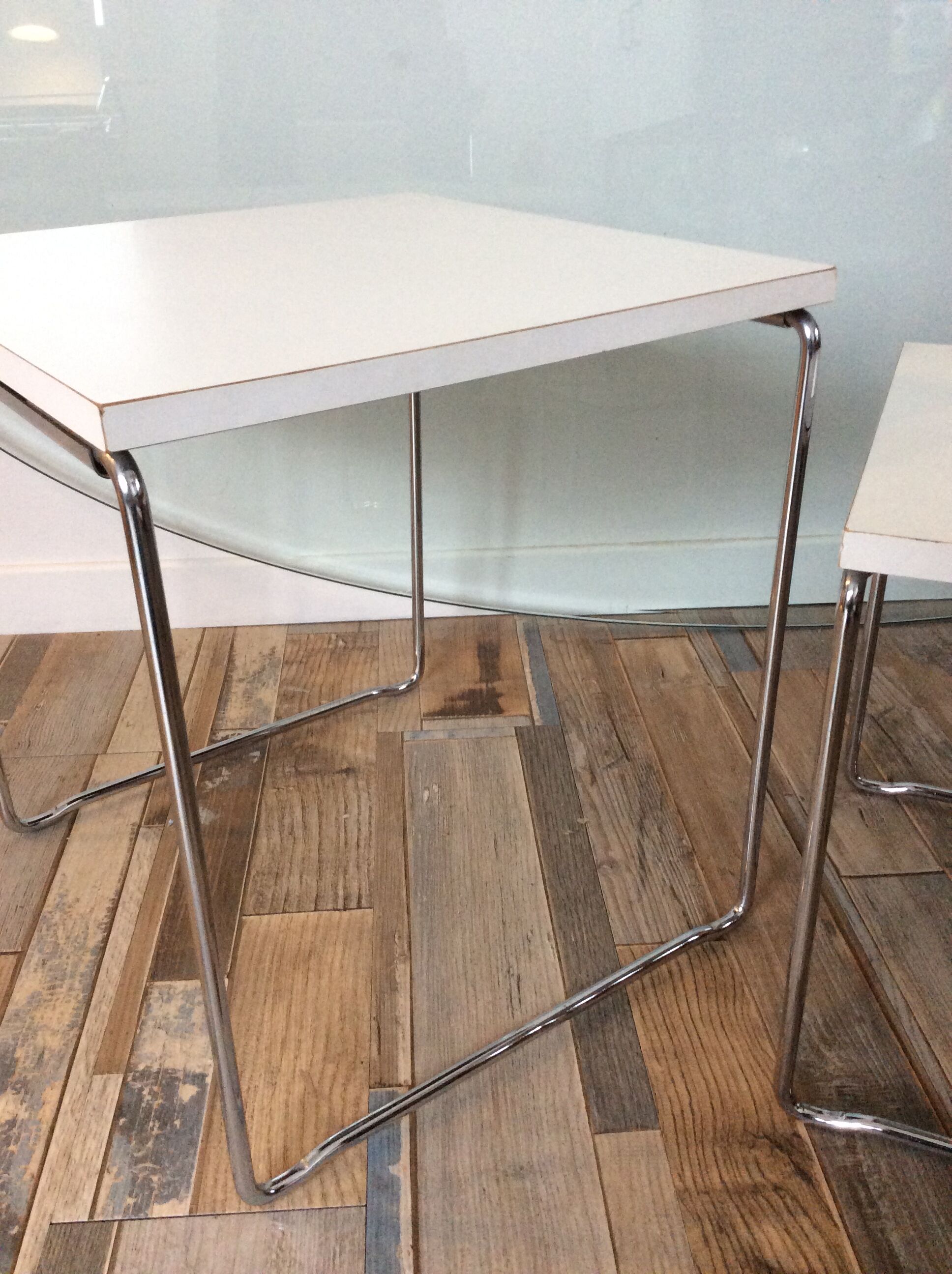 Pair of vintage pull-out tables from the 70s