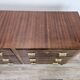 1950s Art Decò walnut burl and brass chest of drawers