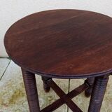 Old small round side table in Dudouyt style