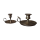 2 old copper candle holders