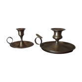 2 old copper candle holders